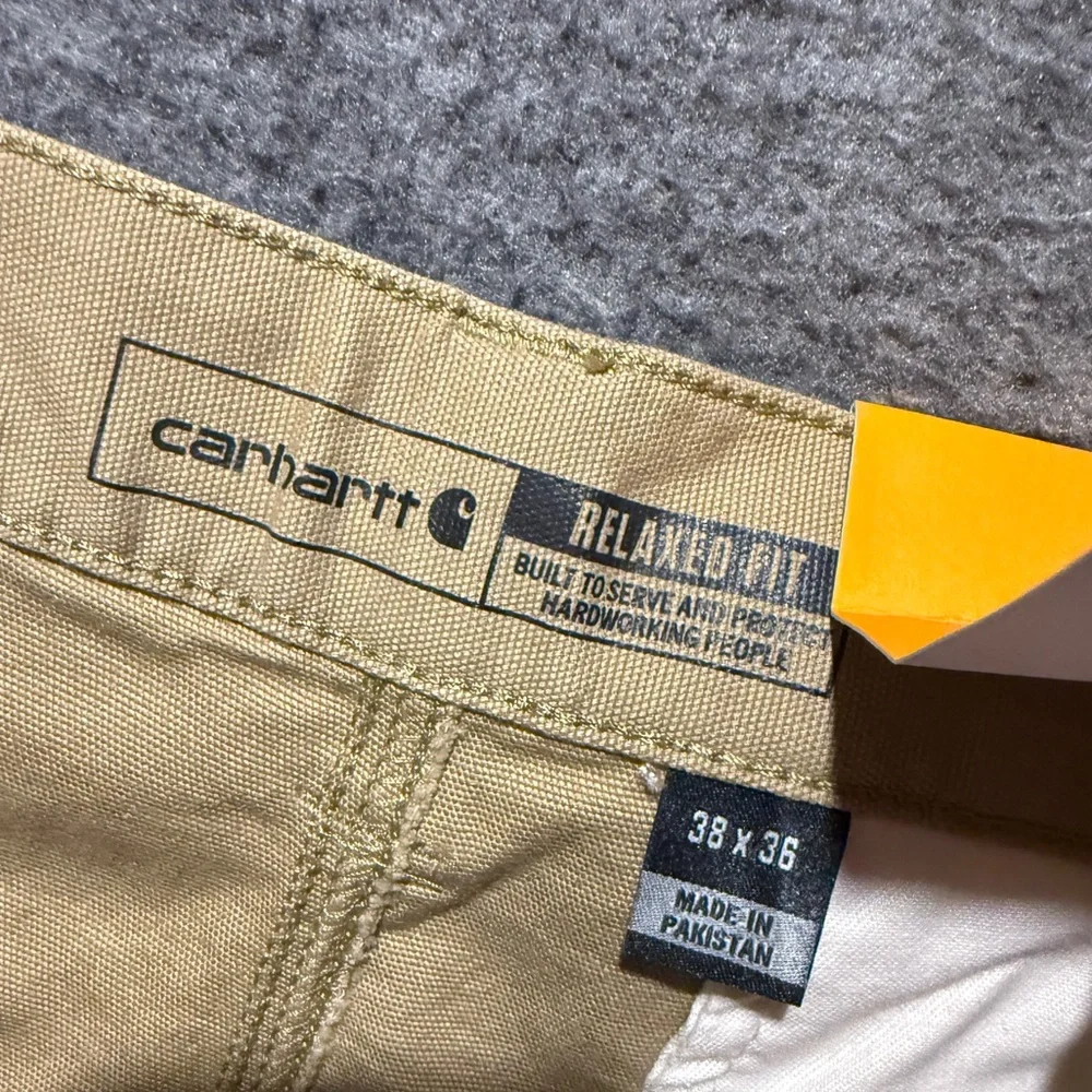 Carhartt Rugged Flex Canvas Cargo Work Pants Mens 38x36 brown Relaxed BN3574-M - Picture 8 of 13